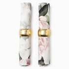 Набор салфеток с декоративными кольцами Этель «Пионы» 40×40 см - 2 шт., 100% хл, саржа 190 г/м² - Фото 3