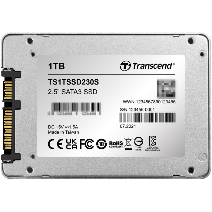 Накопитель SSD Transcend SATA-III 1TB TS1TSSD230S SSD230S 2.5" 0.3 DWPD - фото 51663586