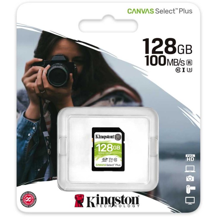 Карта памяти SDXC 128GB Kingston SDS2/128GB Canvas Select Plus w/o adapter - фото 51690909