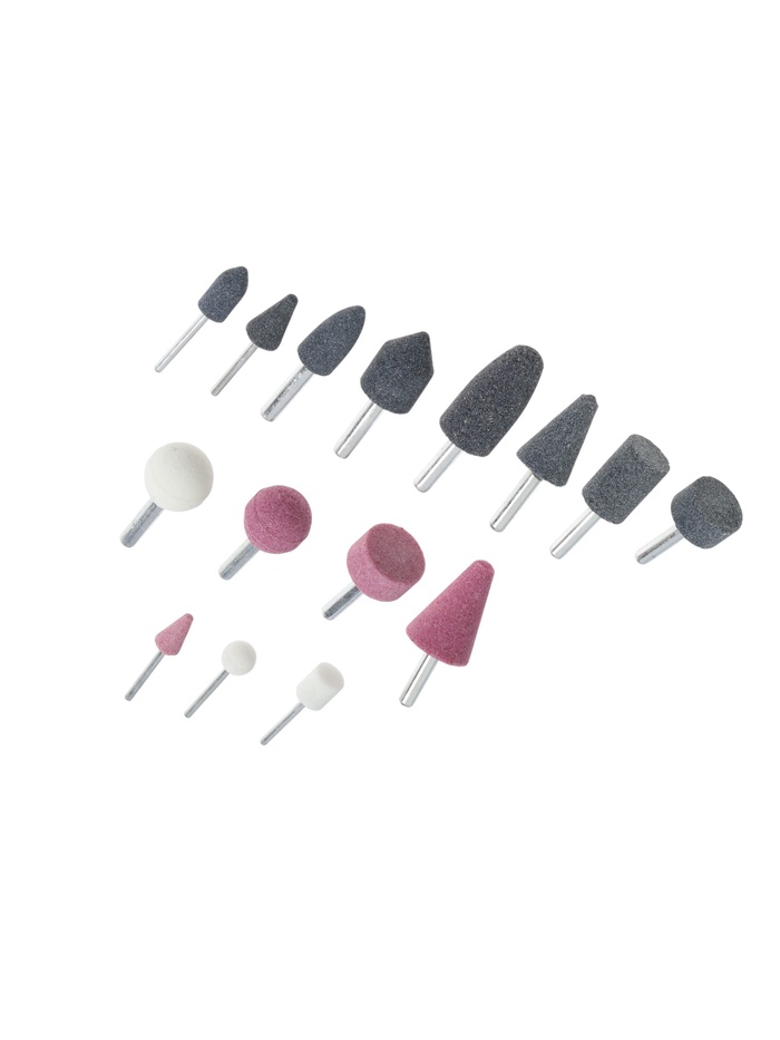 УЦЕНКА Набор шарошек абразивных ТУНДРА, диаметр хвостовика 3 и 6 мм, 16 шт. - Фото 1