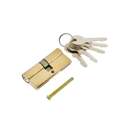 УЦЕНКА Цилиндровый механизм, 70 мм, английский ключ, 5 ключей, цвет золото