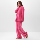 Пижама женская (рубашка, брюки) KAFTAN Plushy, размер 48-50, цвет фуксия - Фото 3