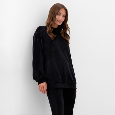Костюм женский (свитшот, леггинсы) KAFTAN Plushy, размер 40-42, чёрный