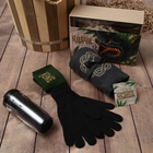 Набор подарочный «Змей» плед, носки, перчатки, термостакан - Фото 2