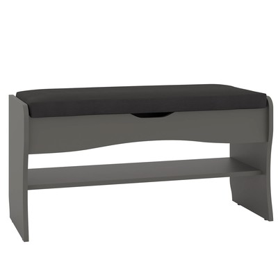 Обувница «Фьюжен», 900×370×470 мм, искусственная кожа, цвет графит/чёрный