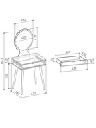 Трюмо, с зеркалом, 620×466×1345 мм, цвет белый/дуб крафт серый - Фото 4