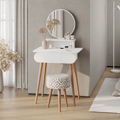 Трюмо, с зеркалом, 650×466×1320 мм, цвет белый