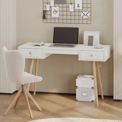 Стол письменный, 2 ящика, 1200×450×740 мм, цвет белый