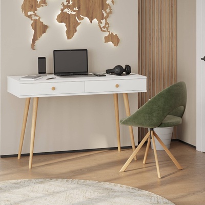 Стол письменный, 2 ящика, 1200×450×760 мм, цвет белый