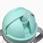 Поильник - непроливайка детский Крошка Я с силиконовой трубочкой и грузиком, от 9 мес., 250 мл., с ручками, бирюзовый - Фото 3