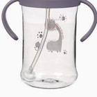 Поильник - непроливайка детский Крошка Я с силиконовой трубочкой и грузиком, от 9 мес., 350 мл., с ручками, розовый - Фото 6