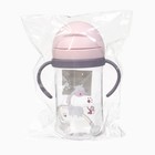 Поильник - непроливайка детский Крошка Я с силиконовой трубочкой и грузиком, от 9 мес., 350 мл., с ручками, розовый - Фото 9
