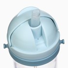 Поильник - непроливайка детский с силиконовой трубочкой и грузиком, от 9 мес., 350 мл., на ленте, цвет голубой, Крошка Я - Фото 4