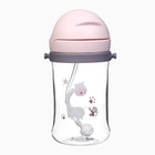 Поильник - непроливайка детский Крошка Я с силиконовой трубочкой и грузиком, от 9 мес., 350 мл., на ленте, розовый - Фото 3