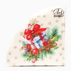 Салфетки бумажные круглые Art Bouquet Rondo «Подарок на новый год», 3 слоя, d=32 см, 12 шт. - Фото 3