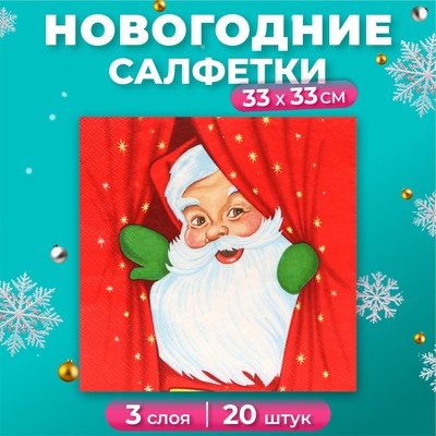 Салфетки бумажные Home Collection Сlassic «Новогоднее представление», 3 слоя, 33х33 см, 20 шт