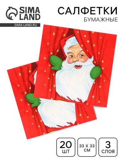 Салфетки бумажные Home Collection Classic «Новогоднее представление», 3 слоя, 33×33 см, 20 шт.