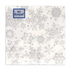 Салфетки новогодние бумажные Art Bouquet «Серебряные снежинки», 2 слоя, 20×20 см, 30 шт. - Фото 2