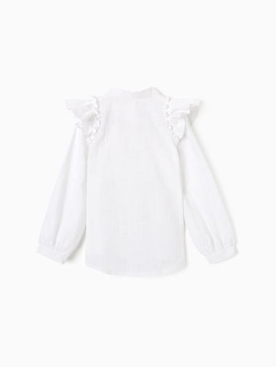 Блузка для девочки MINAKU: Cotton collection, белая, рост 128 см