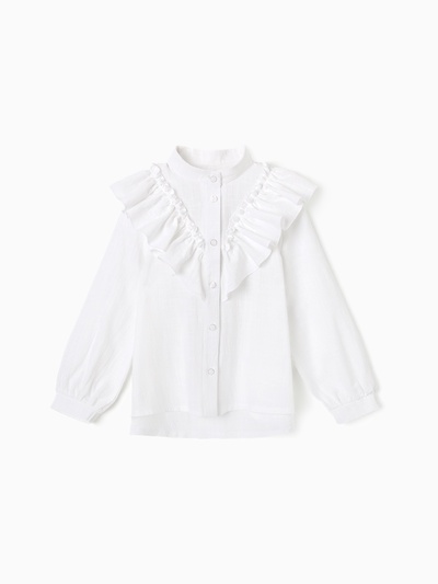 Блузка для девочки MINAKU: Cotton collection, белая, рост 140 см