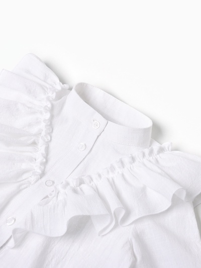 Блузка для девочки MINAKU: Cotton collection, белая, рост 140 см