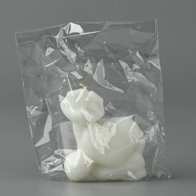 Свеча новогодняя «Змейка милашка», на Новый год, белая, 7 х 6 см