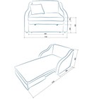Детский диван «Юниор 1-1», механизм выкатной, велюр, цвет таун грей / бинго эш - фото 27824016