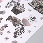Наклейка интерьерная цветная «Зебра и серебристые снежинки», 30×40 см - Фото 4