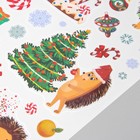Наклейка интерьерная цветная «Ёжики и новогодние сладости», 30×40 см - Фото 4
