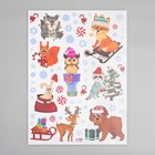 Наклейка интерьерная цветная «Зверята празднуют Новый год», 30×40 см - Фото 3