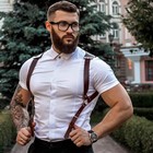 Портупея мужская, на плечи, с ремнями, PU, размер OS, коричневый - Фото 2