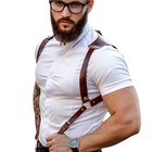 Портупея мужская, на плечи, с ремнями, PU, размер OS, коричневый - Фото 4