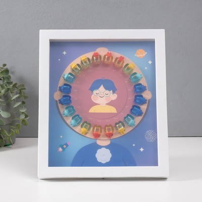 Фоторамка для фото 9×9 см «Молочные зубики», пластик, голубая, 2×23×27 см