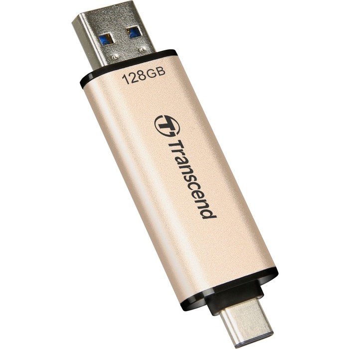 Флешка Transcend 128GB Jetflash 930С TS128GJF930C USB3.0 золотистый/черный - фото 51664269