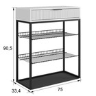 Обувница в прихожую «Вельвет», 2 полки, 750×334×905 мм, цвет белое дерево/белый матовый/чёрный муар - Фото 2