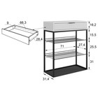 Обувница в прихожую «Вельвет», 2 полки, 750×334×905 мм, цвет белое дерево/белый матовый/чёрный муар - Фото 3