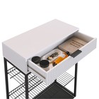 Обувница в прихожую «Вельвет», 2 полки, 750×334×905 мм, цвет белое дерево/белый матовый/чёрный муар - Фото 5