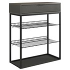 Обувница в прихожую «Вельвет», 2 полки, 750×334×905 мм, цвет графит/графит матовый/чёрный муар - Фото 1