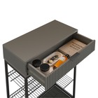 Обувница в прихожую «Вельвет», 2 полки, 750×334×905 мм, цвет графит/графит матовый/чёрный муар - Фото 5