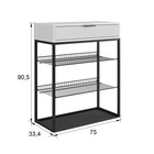 Обувница в прихожую «Вельвет», 2 полки, 750×334×905 мм, цвет дуб крафт золотой/акация светлая/чёрный муар - Фото 2