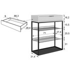 Обувница в прихожую «Вельвет», 2 полки, 750×334×905 мм, цвет дуб крафт золотой/акация светлая/чёрный муар - Фото 3
