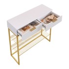 Обувница в прихожую «Классная 1», 2 ящика, 2 полки, 952×335×907 мм, цвет белое дерево/белый матовый/золото - Фото 3