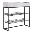 Обувница в прихожую «Классная 1», 2 ящика, 2 полки, 952×335×907 мм, цвет белое дерево/белый матовый/чёрный муар - Фото 1