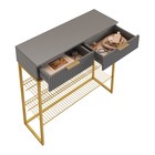 Обувница в прихожую «Классная 1», 2 ящика, 2 полки, 952×335×907 мм, цвет графит/графит матовый/золото - Фото 3