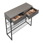 Обувница в прихожую «Классная 1», 2 ящика, 2 полки, 952×335×907 мм, цвет графит/графит матовый/чёрный муар - Фото 3