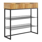 Обувница в прихожую «Классная 1», 2 ящика, 2 полки, 952×335×907 мм, цвет дуб крафт золотой/акация светлая/чёрный муар - Фото 1