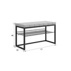 Обувница в прихожую «Классная 2», с сиденьем, 770×350×460 мм, велюр, цвет золото/крем - Фото 3