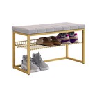 Обувница в прихожую «Классная 2», с сиденьем, 770×350×460 мм, велюр, цвет золото/оникс - Фото 2