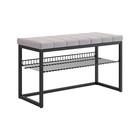 Обувница в прихожую «Классная 2», с сиденьем, 770×350×460 мм, велюр, цвет чёрный муар/оникс - Фото 1