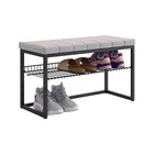 Обувница в прихожую «Классная 2», с сиденьем, 770×350×460 мм, велюр, цвет чёрный муар/оникс - Фото 2